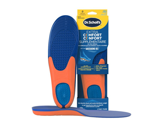 Dr. Scholl's Extra Comfort Massaging Gel Insoles for Men, Sizes 8–14 - 1 Pair product packaging