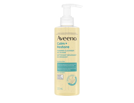 Aveeno Calm + Restore Foaming Cleanser - 232 mL product packaging