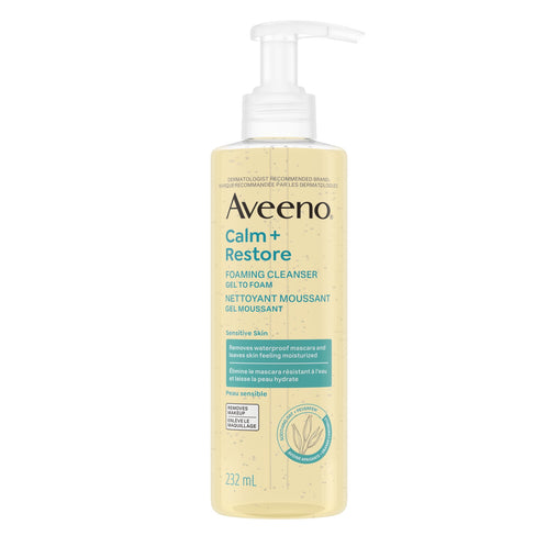 Aveeno Calm + Restore Foaming Cleanser - 232 mL product packaging