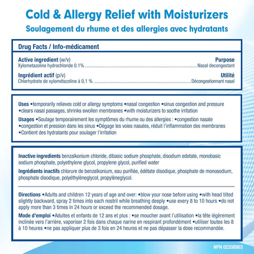 Otrivin Moisturizing Formula Nasal Decongestant Spray - 30 mL