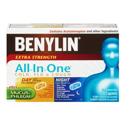 Benylin All-in-One Day & Night Cold & Cough Caplets - 24 Count