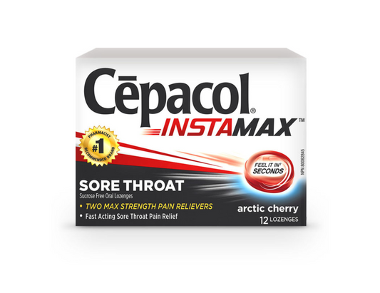 Cepacol - InstaMax Sore Throat Lozenges - Arctic Cherry - 12 Lozenges - current product packaging