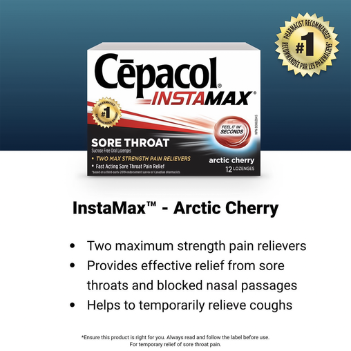 Cepacol - InstaMax Sore Throat Lozenges - Arctic Cherry - 12 Lozenges - supplementary product image 2