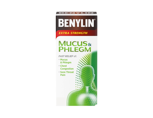 Benylin - Mucus & Phlegm, Extra Strength - 100mL - current product packaging