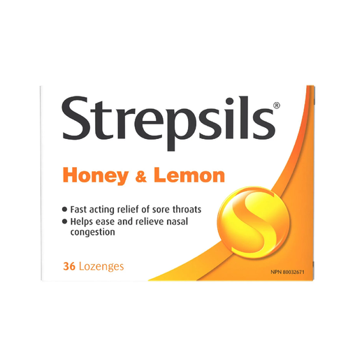 Strepsils - Fast Acting Throat Lozenges - Honey Lemon - 36 Lozenges - current product packaging
