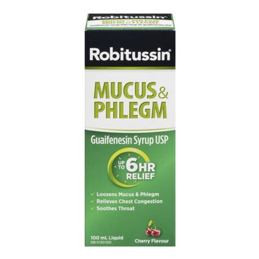 Robitussin Mucus & Phlegm Syrup Cherry Flavour 100 mL