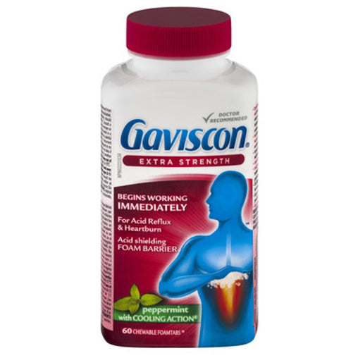 Gaviscon Extra Strength Peppermint, 60 Tablets