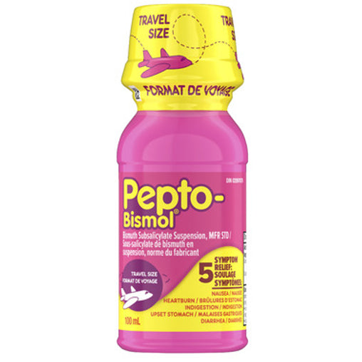 Pepto Bismol Liquid Antacid, Original Flavor, Travel Size, 100 mL