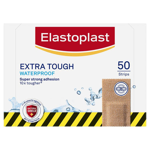 Elastoplast Extra Tough Waterproof Bandages - 50 Count product packaging