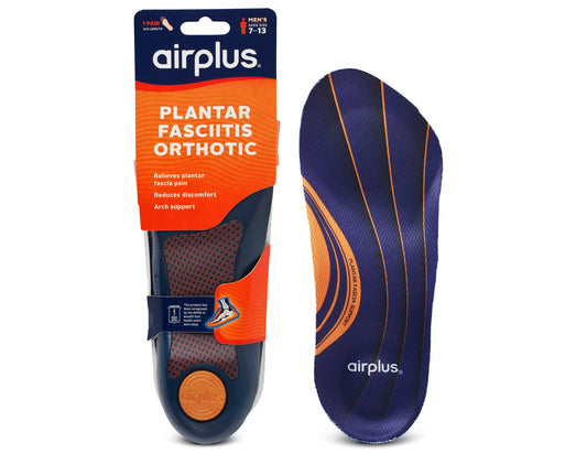 Airplus Plantar Fascia Orthotic Insoles for Men, Sizes 7–12 - 1 Pair product packaging