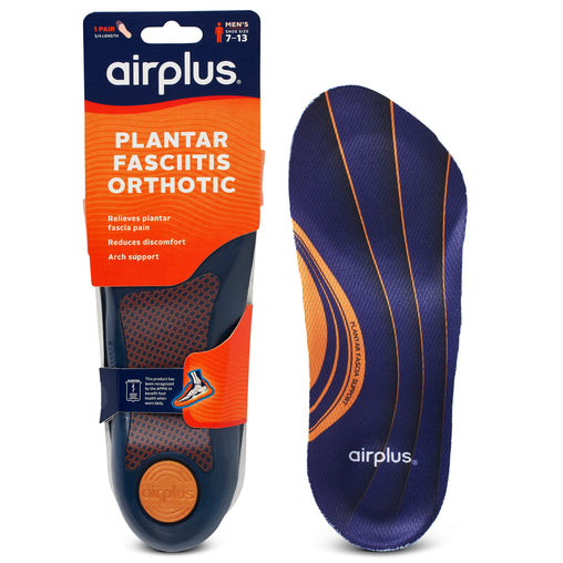 Airplus Plantar Fascia Orthotic Insoles for Men, Sizes 7–12 - 1 Pair product packaging