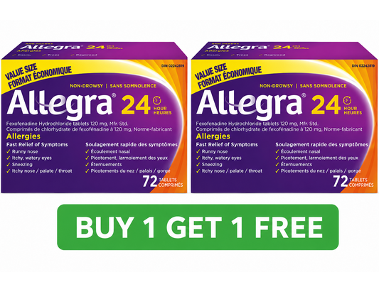 Allegra 24 Hour 120mg - 72 Tablets (2-Pack, Total: 144 Tablets)
