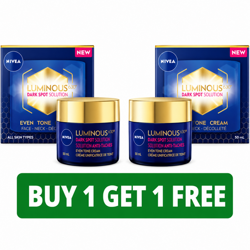 Nivea Luminous630 Dark Spot Solution Even Tone Cream - 50 mL (2-Pack, Total: 100 mL)