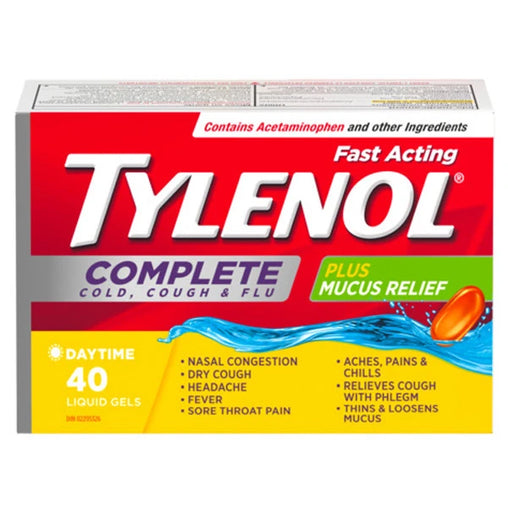 Tylenol Complete Cold, Cough & Flu Plus Mucus Relief Liquid Gels, 40 Count