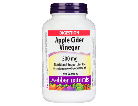 Webber Naturals Apple Cider Vinegar 500 mg, 240 Capsules