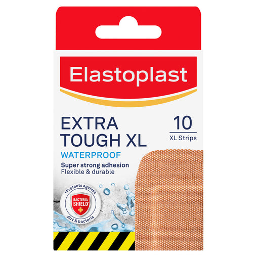 Elastoplast Extra Tough Waterproof XL Bandages - 10 Count product packaging