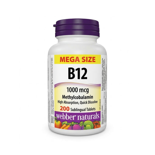 Webber Naturals Vitamin B12  1000 mcg - 200 Tablets