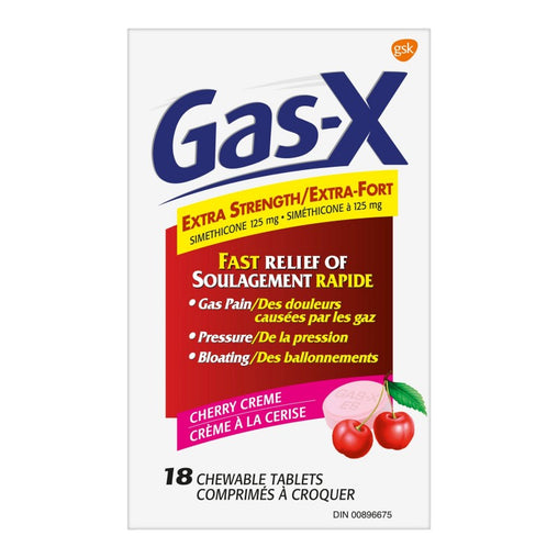 Gas-X Extra Strength Chewable Tablets Cherry Creme 125 mg – 18 Count