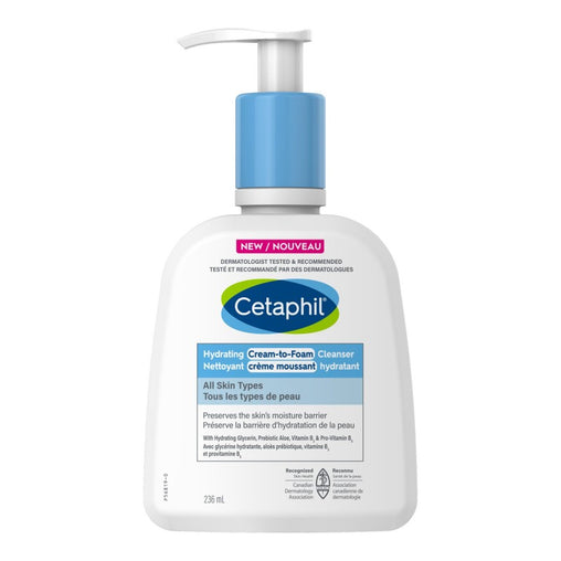 Cetaphil Hydrating Cream-to-Foam Cleanser - 236 mL product packaging