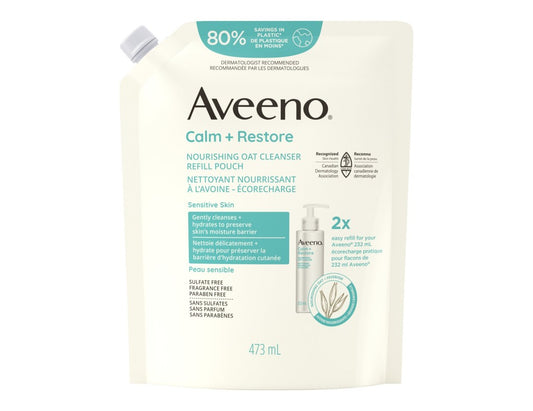 Aveeno Calm + Restore Nourishing Oat Cleanser - 473 mL product packaging