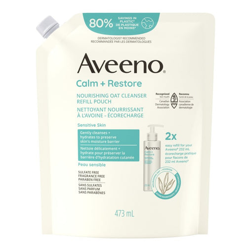 Aveeno Calm + Restore Nourishing Oat Cleanser - 473 mL product packaging