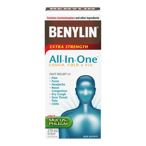 Benylin Extra Strength All-in-One Cold & Flu Relief – 270 mL