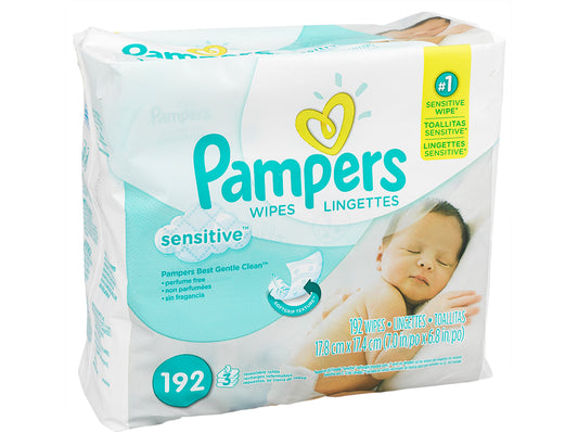Pampers Sensitive Baby Wipes Refill - 192 Count product packaging