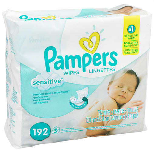 Pampers Sensitive Baby Wipes Refill - 192 Count product packaging