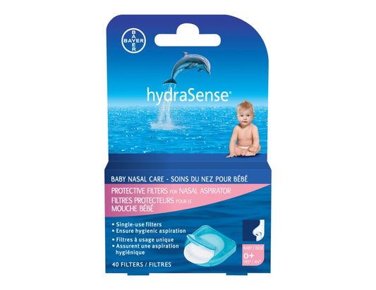 hydraSense Nasal Aspirator Protective Filters - 40 Count product packaging