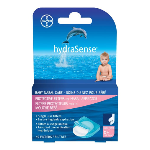 hydraSense Nasal Aspirator Protective Filters - 40 Count product packaging