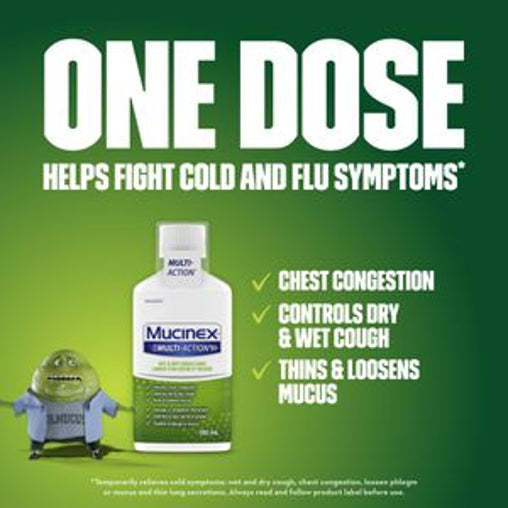 Mucinex Multi-Action cough and chest congestion relief information