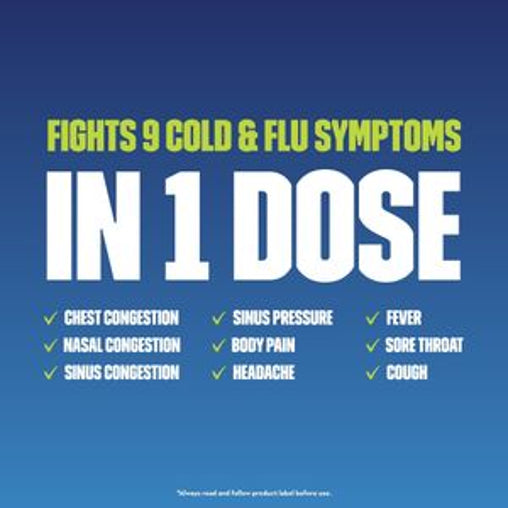 Mucinex Multi-Action liquid nine-symptom relief information