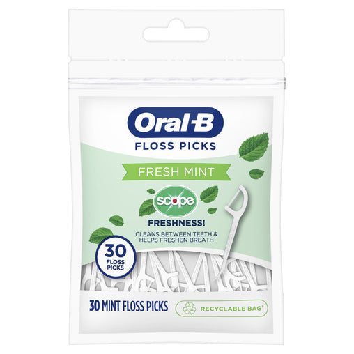 Oral-B Burst of Scope Fresh Mint Floss Picks - 30 Count product image