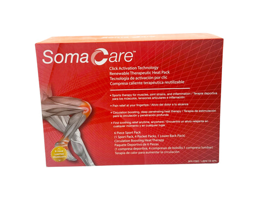 Soma Care Renewable Therapeutic Heat Pack – 6 Piece Sport Pack (1 Sport, 4 Pocket, 1 Lower Back)