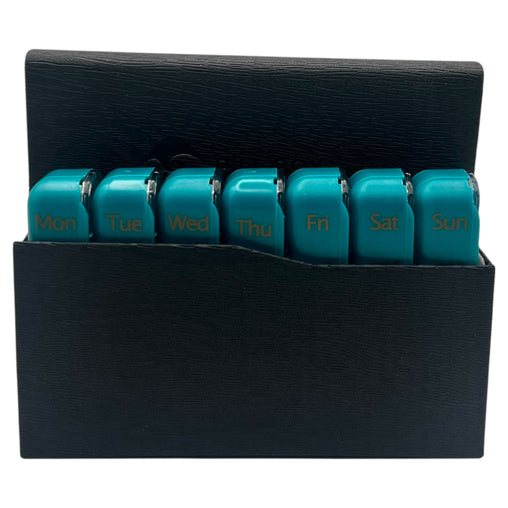 Weekly Pill Organizer with 7-Day Removable Compartments & Case