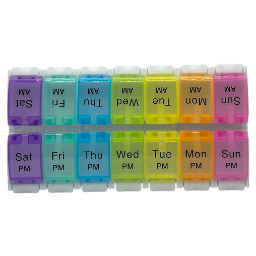 7-Day Pill Box with Separate Morning & Evening Compartments