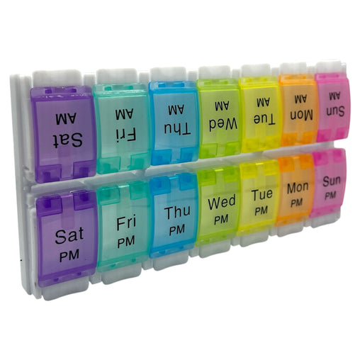 7-Day Pill Box with Separate Morning & Evening Compartments