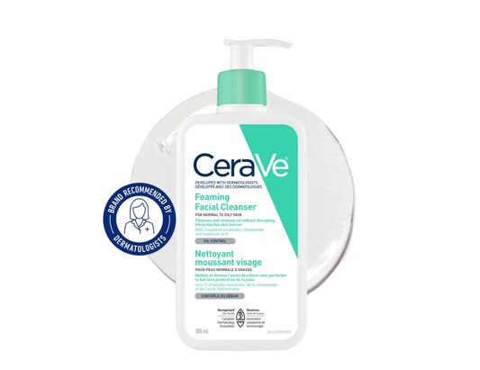 CeraVe Foaming Facial Cleanser, for Normal to Oily Skin, 355mL