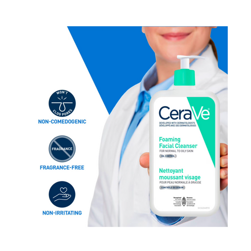 CeraVe Foaming Facial Cleanser, for Normal to Oily Skin, 355mL