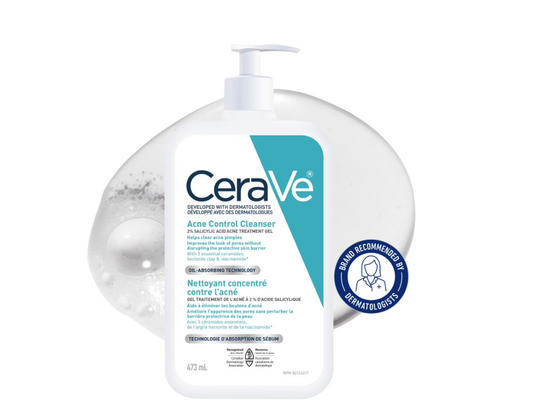 CeraVe Acne Control Cleanser, 2% Salicylic Acid Face Wash  473mL