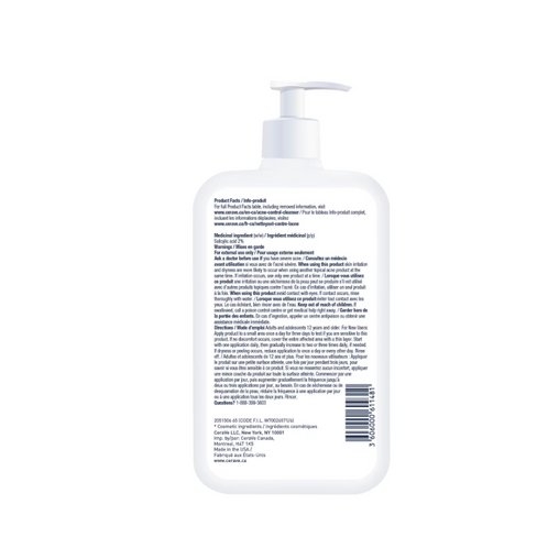 CeraVe Acne Control Cleanser, 2% Salicylic Acid Face Wash  473mL