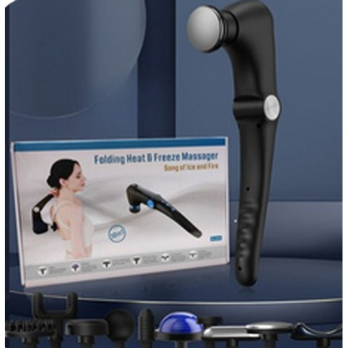 Folding Heat & Cold Therapy Massager with 10 Massage Heads, Portable Hot & Cold Massage Device - 1 Count