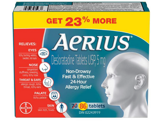 Aerius Fast Relief Non-Drowsy Allergy - 86 Tablets