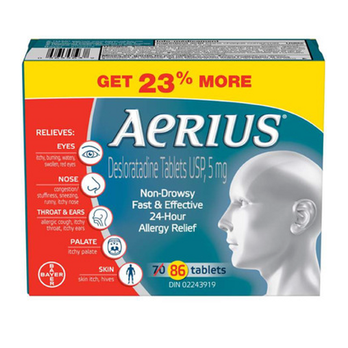 Aerius Fast Relief Non-Drowsy Allergy - 86 Tablets