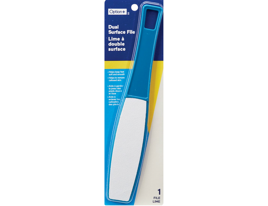Option+ Dual Surface Foot File, Pedicure Exfoliator -  1 Count