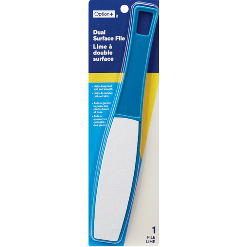 Option+ Dual Surface Foot File, Pedicure Exfoliator -  1 Count
