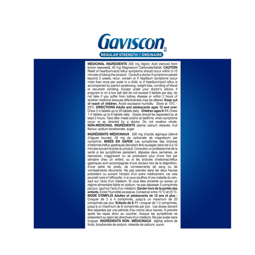 Gaviscon Regular Strength, Fruit Blend - 100 Chewable Foamtabs