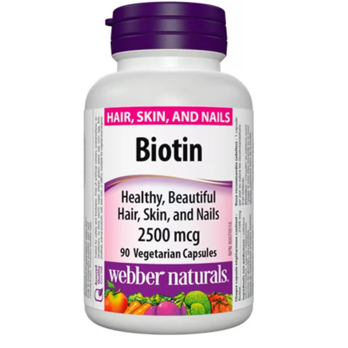 Webber Naturals Biotin 2,500 mcg - 90 Vegetarian Capsules