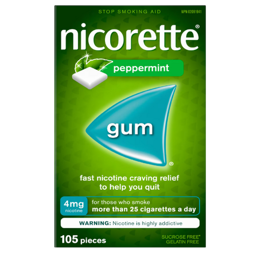 Nicorette Gum Peppermint 4 mg – 105 Pack
