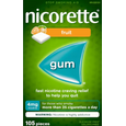 Nicorette 4 mg Nicotine Gum, Fresh Fruit - 105 Pieces